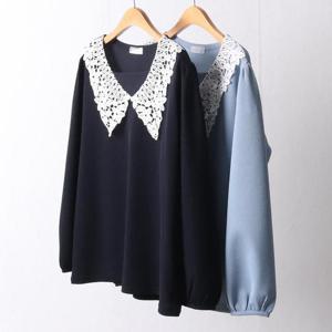 빅사이즈사랑해요 I236L403 펀칭레이스넥긴팔티 RI