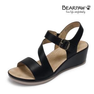 [와이컨셉] 베어파우 여성 페미닌 스트랩 키높이 샌들 블랙 MAZIE K2811001QB-W K2811001QB-W