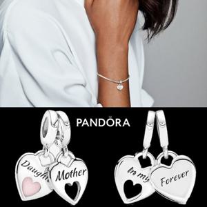 판도라 799187C01 더블 하트 스플릿 실버 댕글 참 팬던트