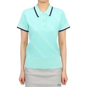 제이린드버그 골프웨어 여성 카라 반팔 니트 GWKW11504 O492