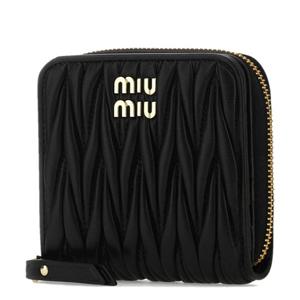 미우미우 MIU MIU 5ML5222FPP F0002 여자 로고 지퍼 스트랩 지갑