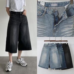 위쉬몰 LO 휠워싱7부데님통바지130(S416H407) 빅사이즈