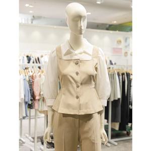 [숲] SOUP 숲 뷔스티에 배색 7부 블라우스 (SA9TS30) SA9TS30