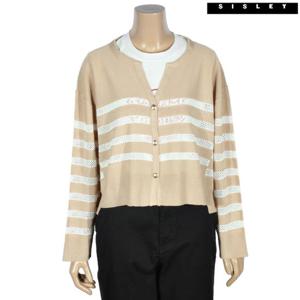 [시슬리]시슬리 시스루 스트라이프 라운드 가디건 SAKCC1431_BE