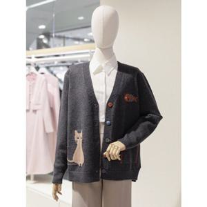 [숲] SOUP 숲 고양이 캐릭터 V넥 가디건 (SACGD8A) SACGD8A