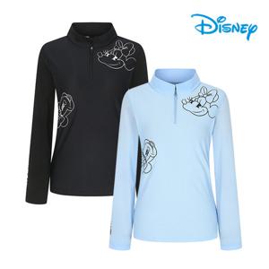 [디즈니골프] 여성 자수 반집업 티셔츠 DM1LTS007