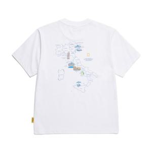 내셔널지오그래픽 N252UTS992 COOL MAX 월드맵 베이직핏 반팔 티셔츠 WHITE