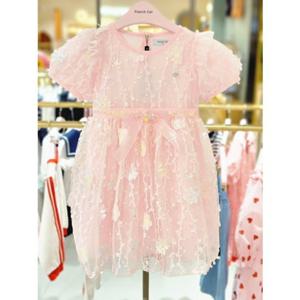 [티파니아동] 핑크 물결 꽃 샤 드레스 (Q52DCO130P1) Q52UCO130