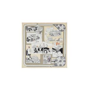 에르메스 콩포트 언 오토모빌 스카프 70 크렘 블랑 누아 H981902S09