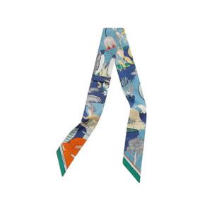 에르메스 프레셔스 파라다이스 트윌리 블루 진 오랑쥬 베르 H064094S04