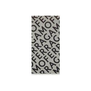 페라가모 레터링 더블 스카프 네이비 블루 베이지 320795-770199