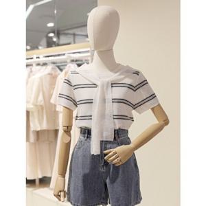 [숲] SOUP 숲 어깨숄 포인트 단가라 니트 (SB5SK3E) SB5SK3E