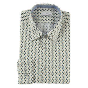 [듀퐁셔츠] (듀퐁)25년 SS 신상 -SE5SM21LS328SBG(베이지)- 슬림핏 면100 케릭터 프린트 캐즈얼 긴팔셔츠 SE5SM21LS328