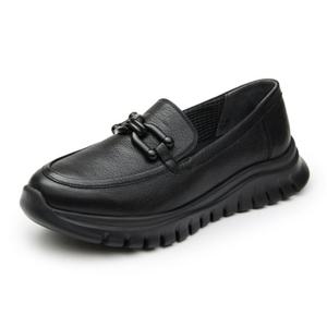 [금강헤리티지] 금강제화 랜드로바 여성 LANSLS5211WG1 등장식 로퍼 4cm 염소가죽 블랙 LANSLS5211WG1