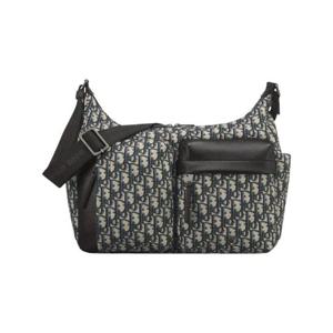 디올 미디움 라이더 소프트 호보 백 디올 오블리크 자카드 그레인드 카프스킨 베이지 블랙 1ESME190YKS-H27E