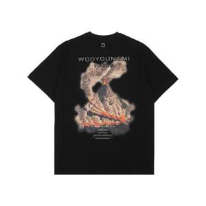 우영미 볼케이노 백로고 티셔츠 블랙   23FW W233TS04708B