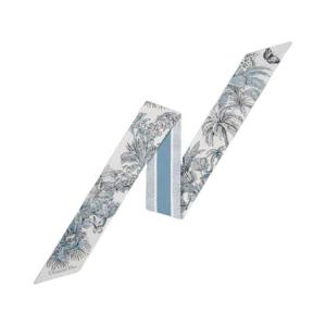 디올 디올리비에라 트왈 드 주이 팜 미차 스카프 실크 트윌 셀레스티얼 블루 화이트 54JOP106I612-C530