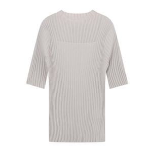 [뤼드레노마] 시스루넥 골지 반팔 니트 R3G22KPO050 R3G22KPO050