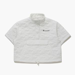 [르꼬끄] 여성 패딩 자가드 퀼팅 반팔 QP422TPDO6_IVY QP422TPDO6