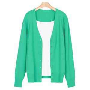 [샵앤]여성 파스텔 베이직 단추 컬러 가디건 JG-WCD-0748-그린