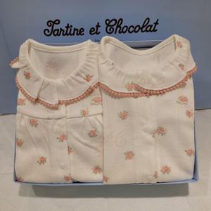 [쇼콜라] 쇼콜라 메리슈트우주복2종세트 (TNOWQX082C)가을겨울여아실내복출산백일선물 TNOWQX082C