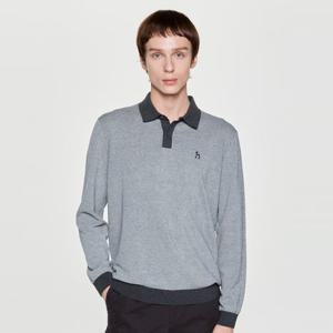 헤지스  25FW  남성 투톤 면 카라니트 HZSW5F321CG