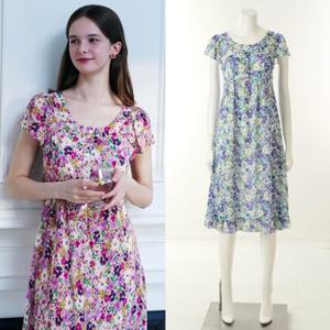 [와코루 란제리] 컵내장 부드러운 레이온 잔꽃 프릴 컵드레스 WGN7172 WGN7172Z