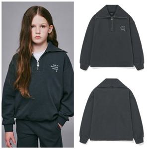 [빈] 아동 AZH8TS02CG 차콜그레이 스트링 기모 하프집업PG AZH8TS02CG