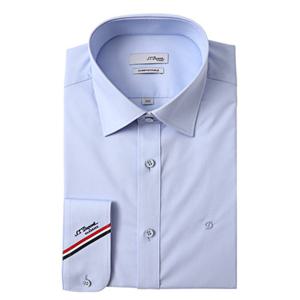 [듀퐁셔츠] 25 F W (SE5FM22LS931SBU) 블루 구김적은 솔리드 소매삼선 스판 긴소매 슬림핏 셔츠 SE5FM22LS931