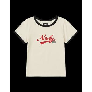 [널디] 우먼스 바시티 로고 링거 반팔 티셔츠 PNEF25ST05 W S VARSITY LOGO RINGER S S T-SHIRT PNEF25ST05