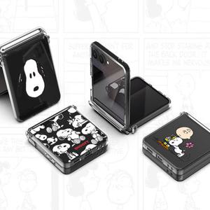 갤럭시Z플립7 FE Z플립6 Z플립5 제트플립7 제트플립6 제트플립5 지플립7 지플립6 지플립5 스누피 피크닉 오토 힌지 보호 투명 하드 휴대폰 핸드폰 폰 케이스