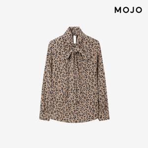 [모조에스핀] 레오파드 하이넥 리본타이 블라우스 (J254XSC031) J254XSC031