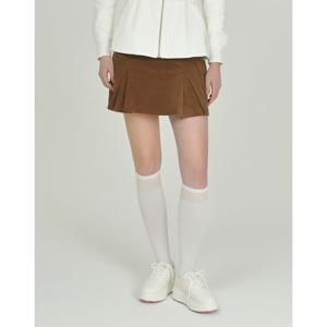 헤지스 골프 여성 25FW 카멜 여성 코듀로이 미니스커트 HWSK5D712CM