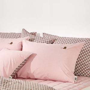 [닥스침구] 고밀도 바버 핑크 베개커버