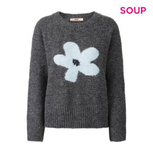 [숲]빅 플라워 장식 포인트 니트 (S5BLK05)