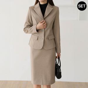 [한정수량] [모리스커밍홈] [SET]투버튼 카라 정장 스커트 셋업_M2512SE098D