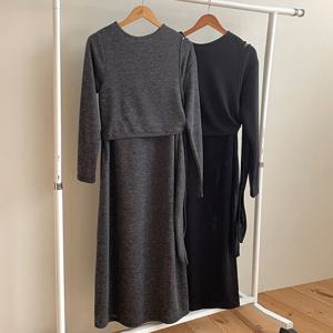 나야홍 / 빅사이즈원피스 V942L512 오프숄더묶음랩원피스 MO