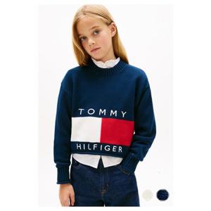 [타미힐피거칠드런] 헤리티지 플래그 인타샤 스웨터 (T42G0WWO450GT1) 8세 16세 T42G0WWO450GT1