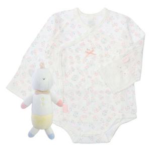 [압소바] 꽃토끼 뱀부 배냇슈트 말 딸랑이 세트 A1A150120 A1A15012