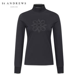 [세인트앤드류스] 여성 변형 조직 도트 심볼 베이스레이어 821F1TI001_BK