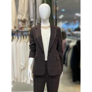 조이너스 세이브존01 카라넥 원버튼 체크 정장 자켓 JADW9WTJ030_BR