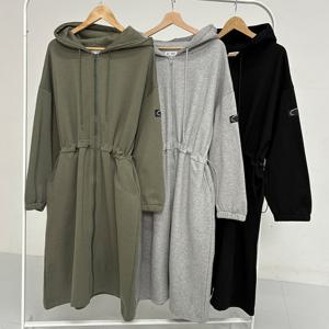 나야홍 / 빅사이즈아우터 X026L601 라벨후드스트링롱집업 RA