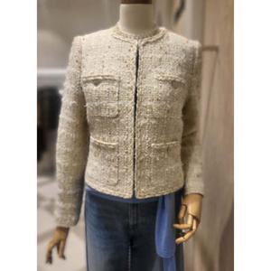 [모조에스핀] J261XSF001 아이보리 라운드넥 트위드자켓 J261XSF001