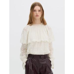 [올리브데올리브] (올리브데올리브)OW4AB881 레이스 프릴 블라우스 OW4AB881