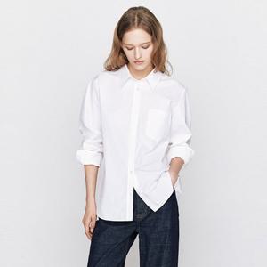 [지오다노] 여성 베이직 코튼 포플린 셔츠 346501