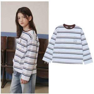 [블루테일] 블루테일2 AAA4TS05LG 주니어 라이트그레이 스트라이프 긴팔 티셔츠 고학년 2026년 봄상품 AAA4TS05LG