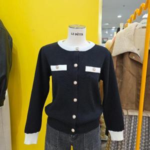 르피타 DP01 배색니트가디건 L261BKT210