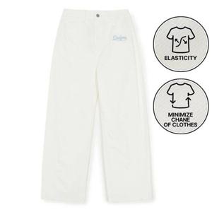 엠엘비 여성용 바시티 레터링 커브드 와이드 데님팬츠 LA다저스 (3FDPV0261-07IVS) 346064