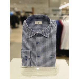 [레노마셔츠] (RRQSSG1035) (레노마일반핏) 고급 린넨혼방 시어서커 미니체크긴팔남방 RRQSSG103