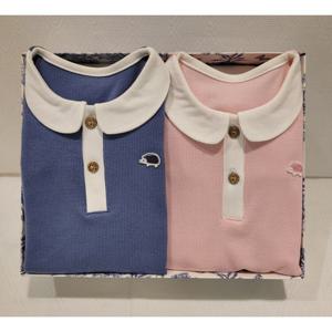 [쇼콜라] 쇼콜라 컬러바디슈트2종세트 (TNOMUX113A)쌍둥이실내외복출산백일선물 TNOMUX113A